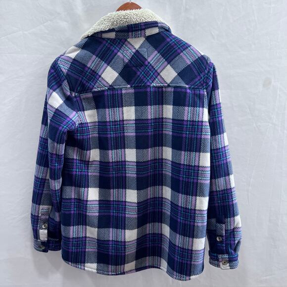 Women's Soho Plaid Button-Up Fleece Shirt Sweater Size Small - Picture 2 of 7